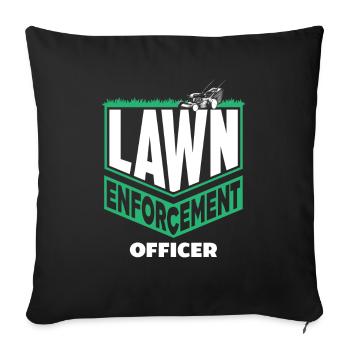 Paysagiste Policier de pelouse - Housse de coussin décorative 45 x 45 cm - noir - Devant