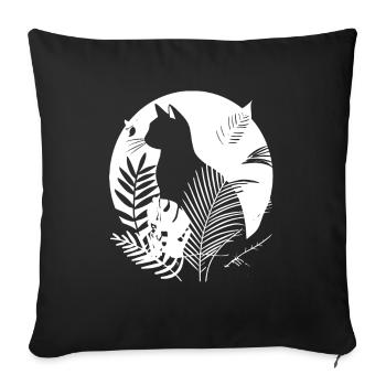 Illustration de chats - Housse de coussin décorative 45 x 45 cm - noir - Devant