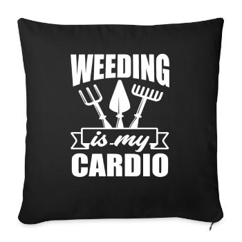Paysagiste Pelouse Jardin - Housse de coussin décorative 45 x 45 cm - noir - Devant