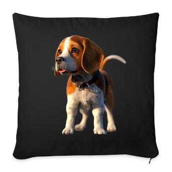 Beagle Puppy Beagles Cute Dog English Beagle - Sofa pillowcase 17,3'' x 17,3'' (45 x 45 cm) - black - Front