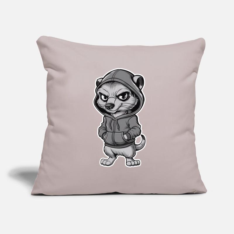 Suricate cool dans un sweat à capuche élégant Housse de coussin décorative 45 x 45 cm