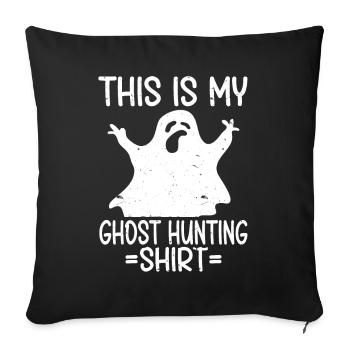 C’est ma chemise de chasse aux fantômes Chasseur paranormal - Housse de coussin décorative 45 x 45 cm - noir - Devant