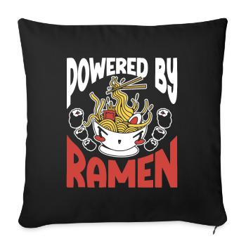 Propulsé par Ramen Anime Soupe Japonaise Cup Noodle - Housse de coussin décorative 45 x 45 cm - noir - Devant