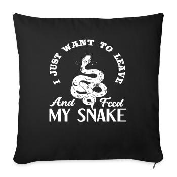 Serpent nourrissant Propriétaire de serpent - Housse de coussin décorative 45 x 45 cm - noir - Devant