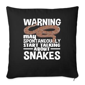 Snake Warning Talks About Snakes - Sofa pillowcase 17,3'' x 17,3'' (45 x 45 cm) - black - Front