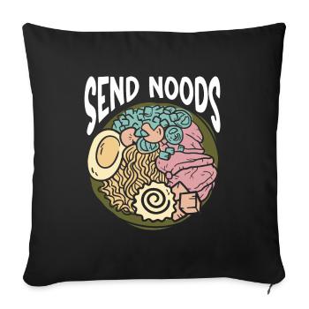 Send Noods Drôle de nouilles Ramen Japonaises - Housse de coussin décorative 45 x 45 cm - noir - Devant