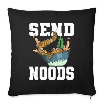 Send Noods Drôle de nouilles Ramen Japonaises - Housse de coussin décorative 45 x 45 cm - noir - Devant