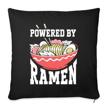 Powered By Ramen Anime Japanese Soup Cup Noodle - Sofakissenbezug 45 x 45 cm - Schwarz - Vorne