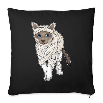 Siamese Cat Halloween Mummy - Sofa pillowcase 17,3'' x 17,3'' (45 x 45 cm) - black - Front