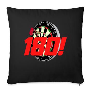 180! fléchettes, fléchettes, joueur de fléchettes, dart disant, - Housse de coussin décorative 45 x 45 cm - noir - Devant
