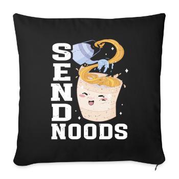 Send Noods Drôle de nouilles Ramen Japonaises - Housse de coussin décorative 45 x 45 cm - noir - Devant
