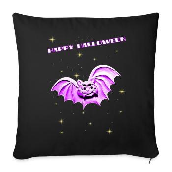 Chauve-souris pour Halloween - Housse de coussin décorative 45 x 45 cm - noir - Devant