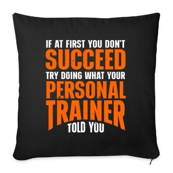 Instructeur de fitness Entraîneur personnel - Housse de coussin décorative 45 x 45 cm - noir - Devant