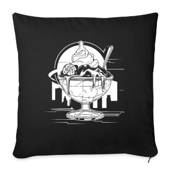 Graphic Ice Cream Sundae - Sofa pillowcase 17,3'' x 17,3'' (45 x 45 cm) - black - Front