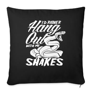 Serpent Animal de compagnie Amour - Housse de coussin décorative 45 x 45 cm - noir - Devant