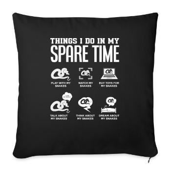 Snake Leisure - Sofa pillowcase 17,3'' x 17,3'' (45 x 45 cm) - black - Front