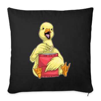 Chips de canard - Housse de coussin décorative 45 x 45 cm - noir - Devant
