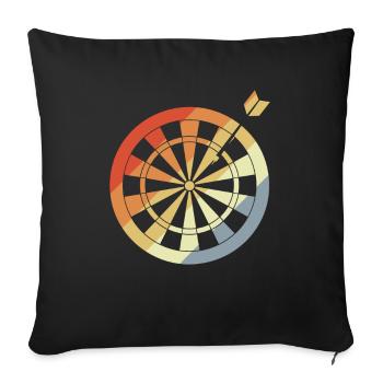 Jeu de fléchettes Croquis Vintage - Housse de coussin décorative 45 x 45 cm - noir - Devant