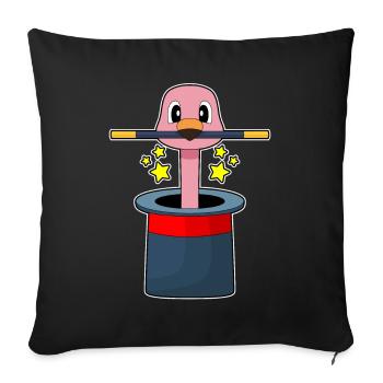 Flamingo Wizard Wand - Sofa pillowcase 17,3'' x 17,3'' (45 x 45 cm) - black - Front