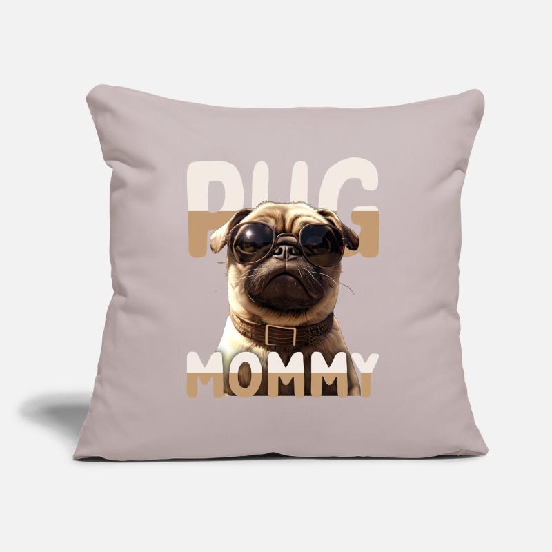 Pug Mommy Mops Mama Muttertag Pug Mom Süßer Mops Sofakissenbezug 45 x 45 cm