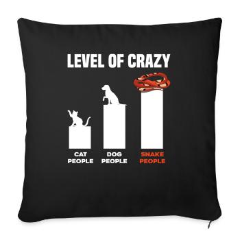 Funny snake owner - Sofa pillowcase 17,3'' x 17,3'' (45 x 45 cm) - black - Front