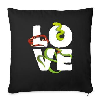 Amour du serpent - Housse de coussin décorative 45 x 45 cm - noir - Devant