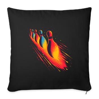 Bowling alley Steamwave - Sofa pillowcase 17,3'' x 17,3'' (45 x 45 cm) - black - Front