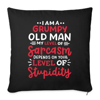 Sarkasmus sarkastischer Spruch - Sofakissenbezug 45 x 45 cm - Schwarz - Vorne