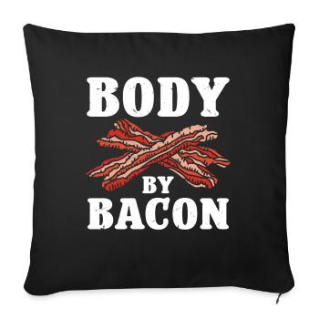 Body By Bacon - Sofa pillowcase 17,3'' x 17,3'' (45 x 45 cm) - black - Front