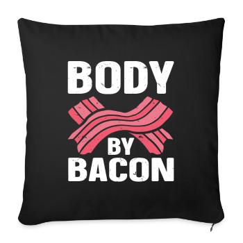 Body By Bacon - Sofa pillowcase 17,3'' x 17,3'' (45 x 45 cm) - black - Front
