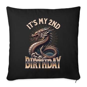 Dragon 2ème anniversaire Dragon - Housse de coussin décorative 45 x 45 cm - noir - Devant