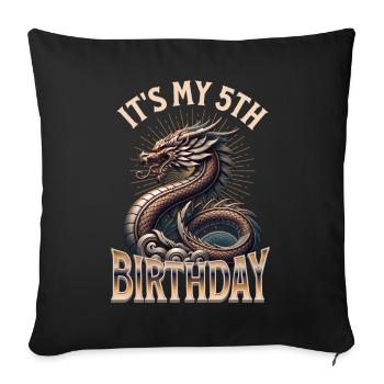 Dragon 5ème anniversaire Dragon - Housse de coussin décorative 45 x 45 cm - noir - Devant