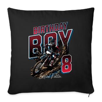 Motocross 8th Birthday - Sofa pillowcase 17,3'' x 17,3'' (45 x 45 cm) - black - Front