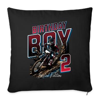 Motocross 2nd Birthday - Sofa pillowcase 17,3'' x 17,3'' (45 x 45 cm) - black - Front