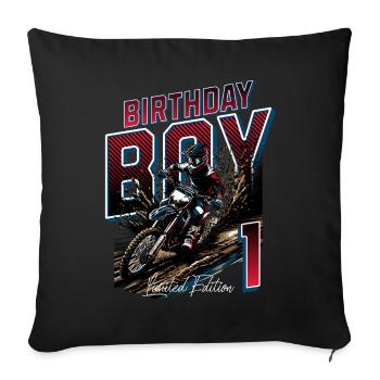 Motocross 1st Birthday - Sofa pillowcase 17,3'' x 17,3'' (45 x 45 cm) - black - Front