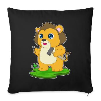 Lion Craftsman Hammer Craft - Housse de coussin décorative 45 x 45 cm - noir - Devant