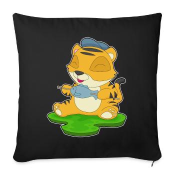 Poisson tigre - Housse de coussin décorative 45 x 45 cm - noir - Devant