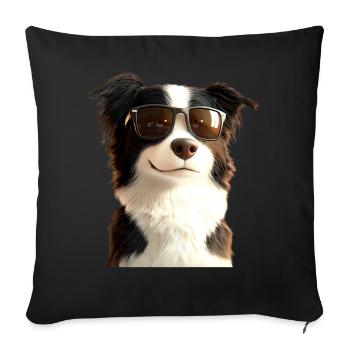 Border Collie Dog Lover Puppy Cute Collies - Sofa pillowcase 17,3'' x 17,3'' (45 x 45 cm) - black - Front
