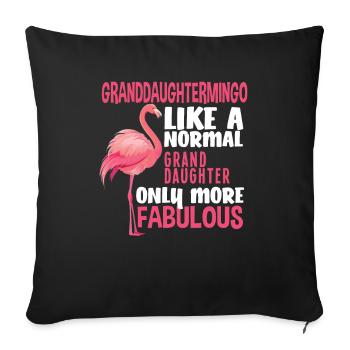 Flamingo Granddaughter Fabulous - Sofa pillowcase 17,3'' x 17,3'' (45 x 45 cm) - black - Front