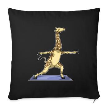 Girafe Yoga Fitness Gymnastique - Housse de coussin décorative 45 x 45 cm - noir - Devant