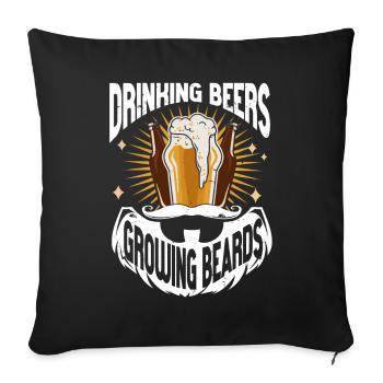 Boire Des Bières Et Laisser Pousser Des Barbes, Drôle De Barbe - Housse de coussin décorative 45 x 45 cm - noir - Devant