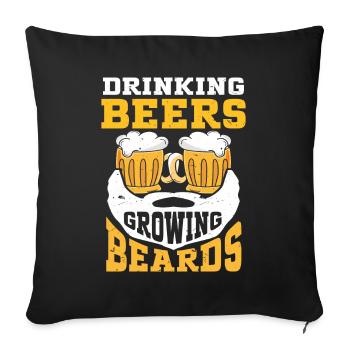 Boire Des Bières Et Laisser Pousser Des Barbes, Drôle De Barbe - Housse de coussin décorative 45 x 45 cm - noir - Devant