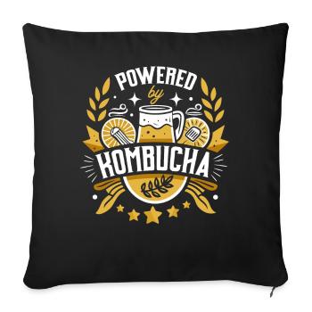 Kombucha Kraft Emblem - Sofakissenbezug 45 x 45 cm - Schwarz - Vorne