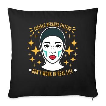 Face with tears: Filters are of no use - Sofa pillowcase 17,3'' x 17,3'' (45 x 45 cm) - black - Front