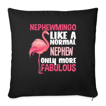 Flamingo Nephew Fabulous - Sofa pillowcase 17,3'' x 17,3'' (45 x 45 cm) - black - Front