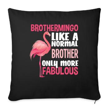 Flamingo Brother Fabulous - Sofa pillowcase 17,3'' x 17,3'' (45 x 45 cm) - black - Front