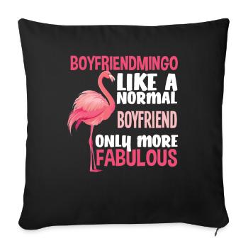 Flamingo Friend Fabulous - Sofa pillowcase 17,3'' x 17,3'' (45 x 45 cm) - black - Front