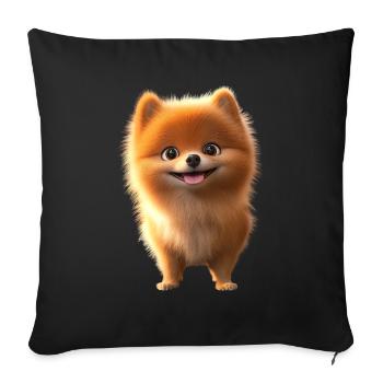Pomeranian Pomeranian Pom Sweet German Spitz - Sofa pillowcase 17,3'' x 17,3'' (45 x 45 cm) - black - Front