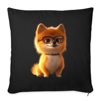Pomeranian Pomeranian Pom Sweet German Spitz - Sofa pillowcase 17,3'' x 17,3'' (45 x 45 cm) - black - Front