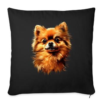 Pomeranian Pomeranian Pom Sweet German Spitz - Sofa pillowcase 17,3'' x 17,3'' (45 x 45 cm) - black - Front